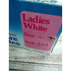 Figure Skates With Box American Aces Vintage Girls White Size 3 1963 or older