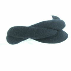 Vintage 80s 90s Black Wool Angora Fuzzy Visor Ear Warmers Headband Ski