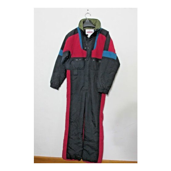 Obermeyer Ski Suit 1990's Juniors 18 Atomic Vintage Black Red Teal Inv#z9899 image {1}