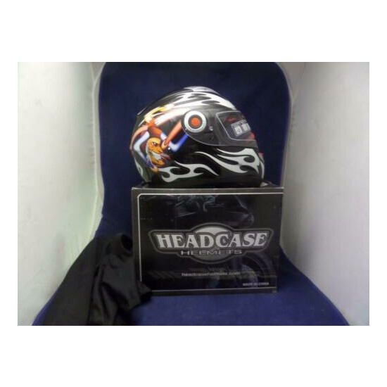 New Black Headcase Helmet Snowmobile/Motorcycle use,Medium Joker theme T0 Thumb {1}