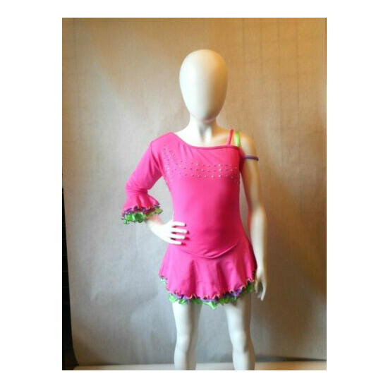Ice Skating Dress Adult XS Pink/Lilac/Green #H1221 NWT image {1}