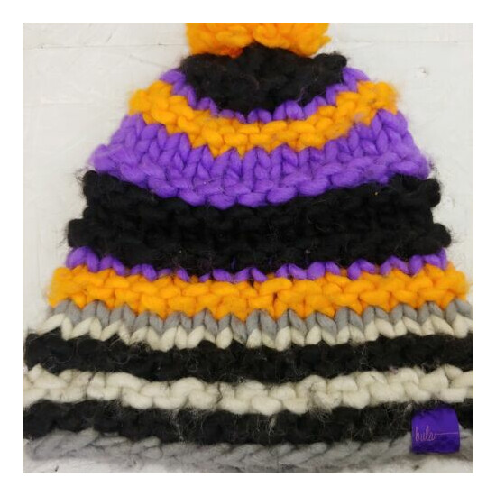 Bula Beanie Hat winter snow Funky wool gaper toque knit image {3}