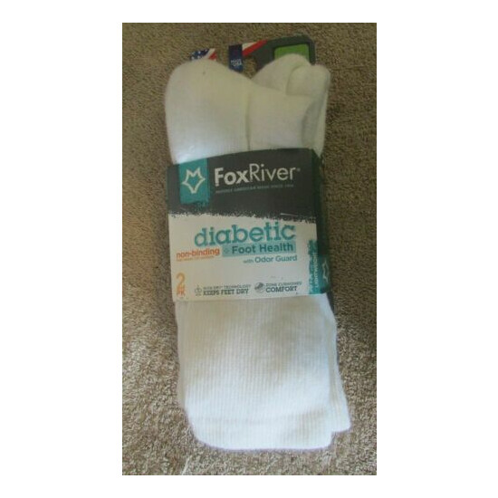 2 Pack Fox River Diabetic Crew Socks - Odor Guard - Large - Wick Dry (G 67) Thumb {1}