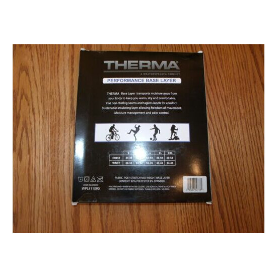 NWT Mens Therma Performance Top Shirt Base Layer Poly Stretch Crew Neck Black  Thumb {2}