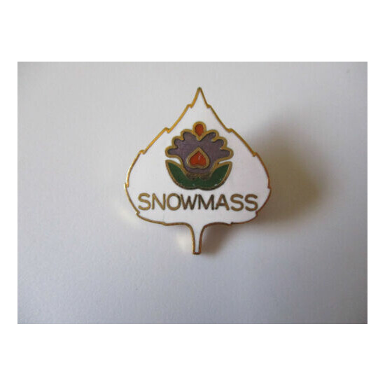 vintage 1970s Snowmass Colorado Skiing Ski Resort Club Souvenir Pin Thumb {1}