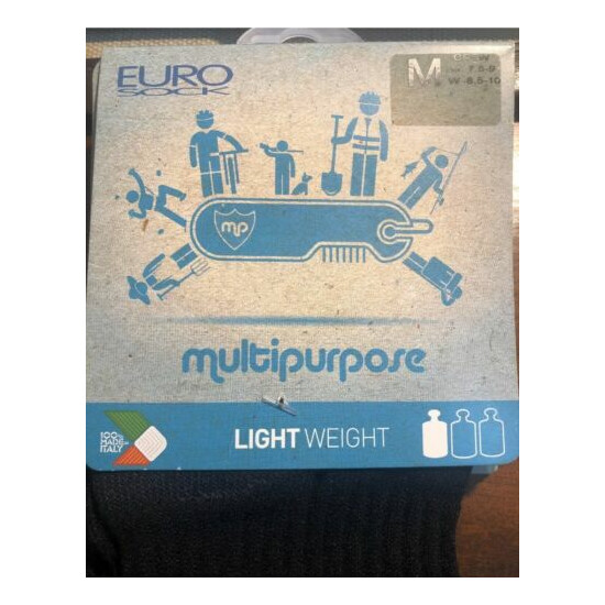 Eurosock Multipurpose Light Weight Crew Socks M Black image {1}