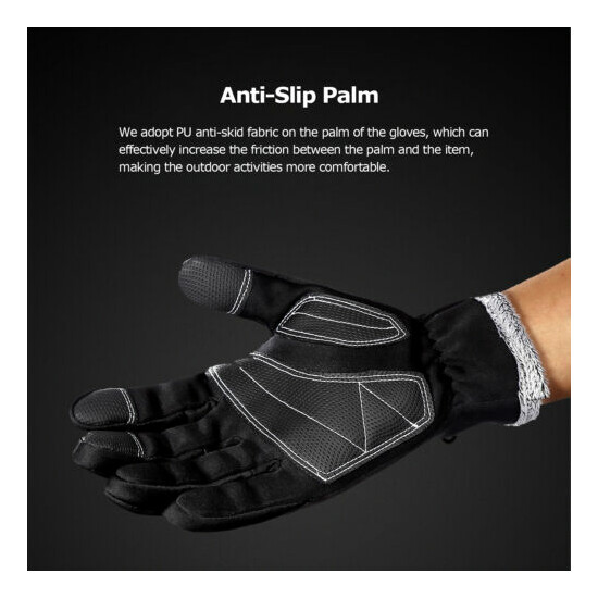Touchscreen Gloves Anti-Slip Windproof Gloves w/ Fleece Lining Adjustable Zipper image {4}