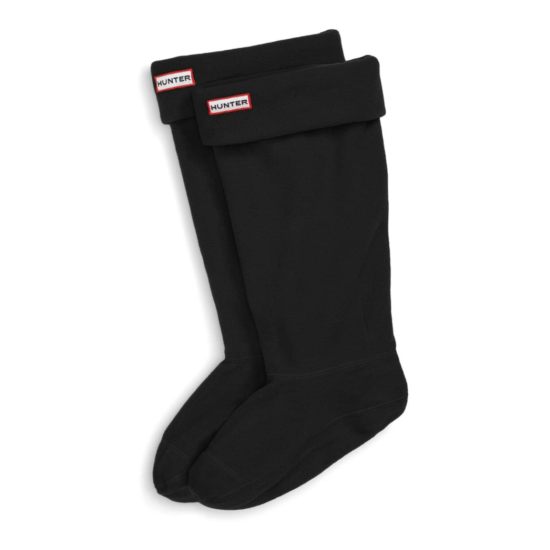 Hunter 1065 Unisex Black Original Tall Fleece Welly Boot Socks Size L  image {1}