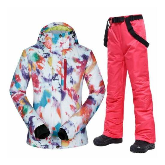Ski Suit Women Winter Sportwear Winter Ski Jacket and Pants Strap Ski Suits image {1}