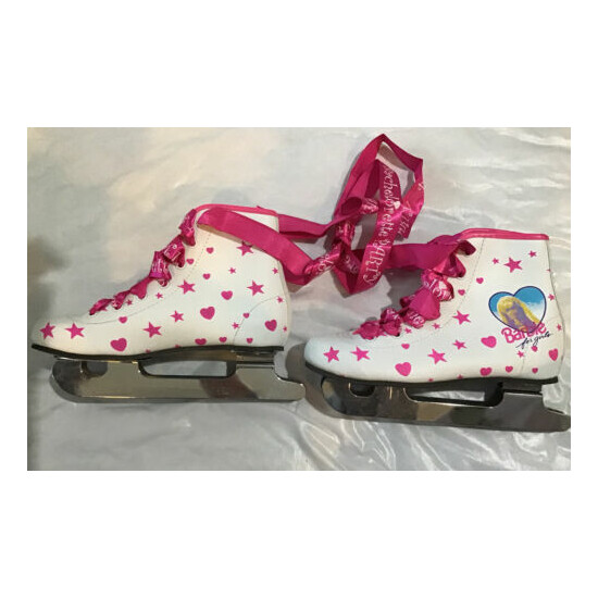 Vintage 1997 Barbie For Girls Ice Skates White & Pink Size 13 Thumb {2}