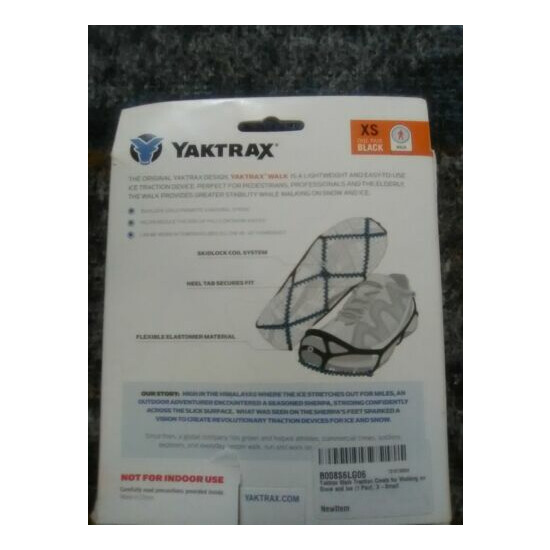 YAKTRAX WALK WINTER ULTRA ICE TRACTION FOR ALL YOU DO EXTRA SMALL 1 PAIR BLACK  Thumb {2}