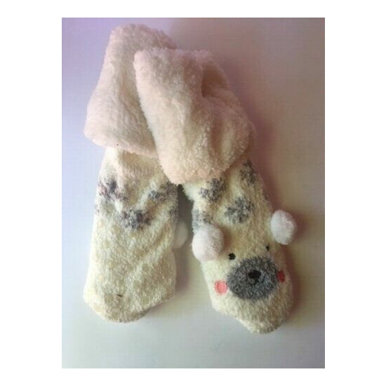Womens Polar Bear Cozy Cuff Slipper Socks - Xhilaration Ivory One Size Thumb {2}