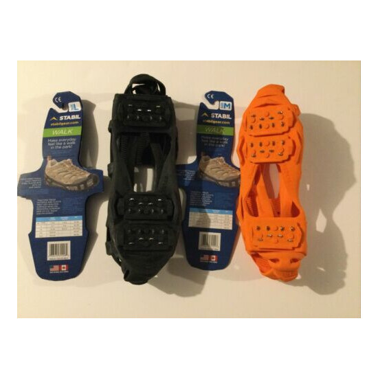 New Stabil Walk Traction Cleats Outsole Ice Size L Black -Size M Orange Lot Of 2 image {2}