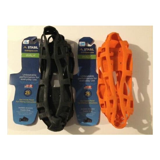 New Stabil Walk Traction Cleats Outsole Ice Size L Black -Size M Orange Lot Of 2 image {1}