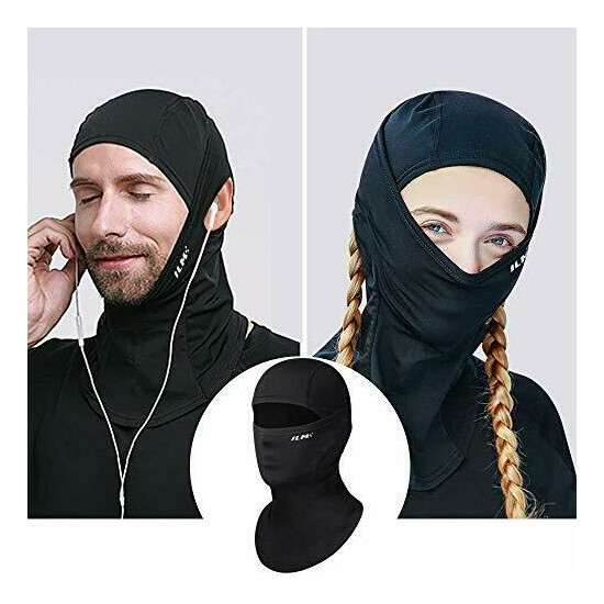  Motorcycle Balaclava Face Mask for Ski Snowboard Cycling One Size Adult Black Thumb {3}