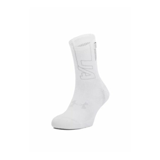 Unisex UA ArmourDry™ Run Crew Socks, White /White , 1 Pair - Large 8-12 Thumb {2}