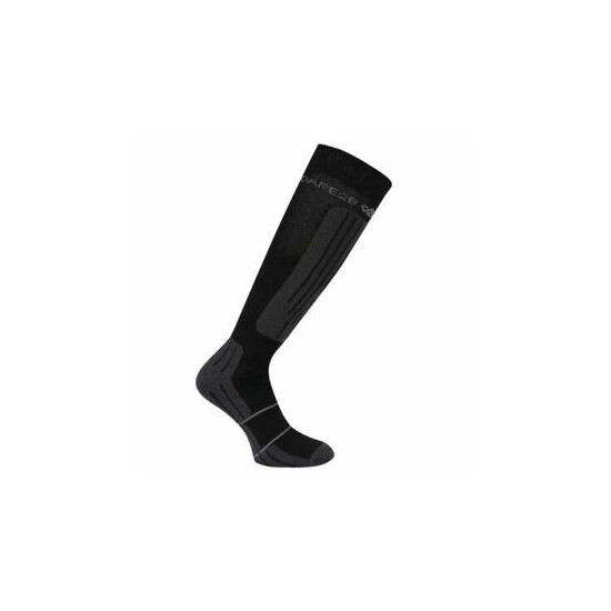 Dare2b Men's Sculpt Black Technical ski sock Sizes 6-8, 9-12 Thumb {1}