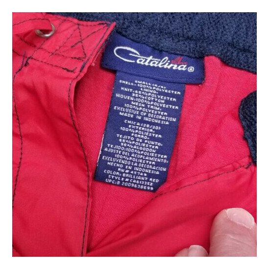 Catalina Small Red Windbreaker Snow Pants Canvas Polyester Lightweight Thin Thumb {4}