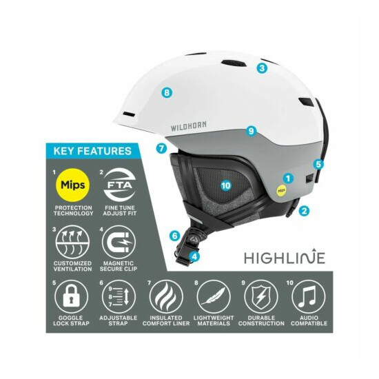 Wildhorn Outfitters Highline MIPS Ski Helmet Arctic White Silver Small image {3}