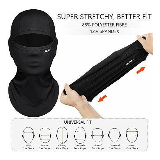  Motorcycle Balaclava Face Mask for Ski Snowboard Cycling One Size Adult Black image {4}