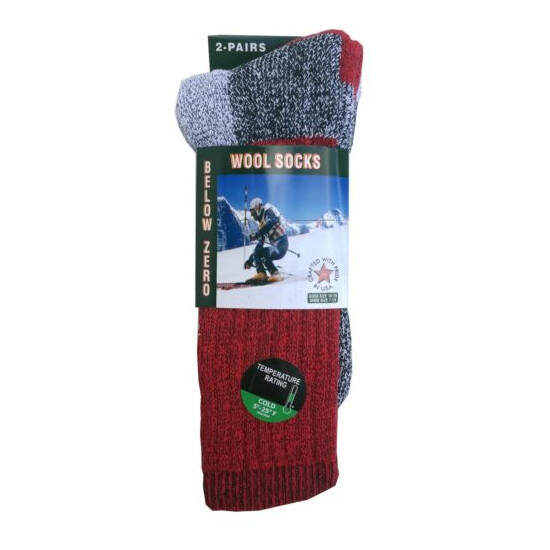 2,4 Pairs Men's Wool Thermal Socks Fits10-13 Winter Outdoor "HEAVY DUTY" USA image {3}