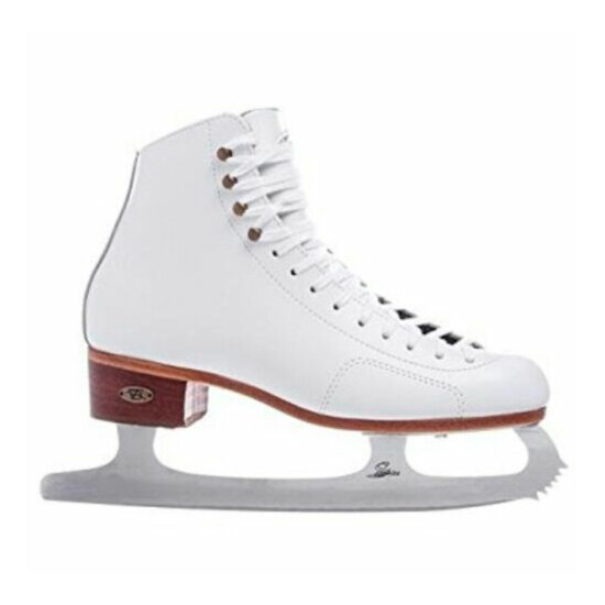 New Riddell Ice figure skate Model 280 White Width:M Size 5 1/2 Blade:Sapphire Thumb {1}