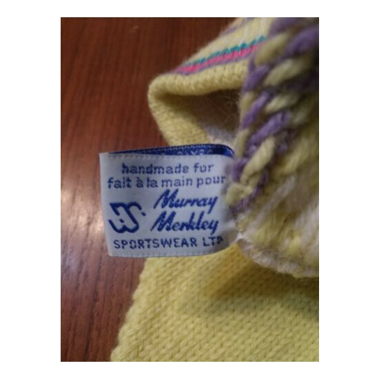 Vtg 1980s Murray Merkley Ski Hat Snowboard Beanie 100% Wool Yellow women's  Thumb {4}
