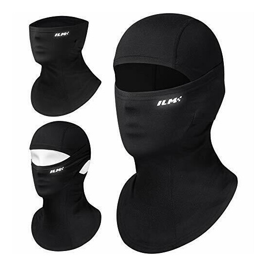  Motorcycle Balaclava Face Mask for Ski Snowboard Cycling One Size Adult Black image {2}