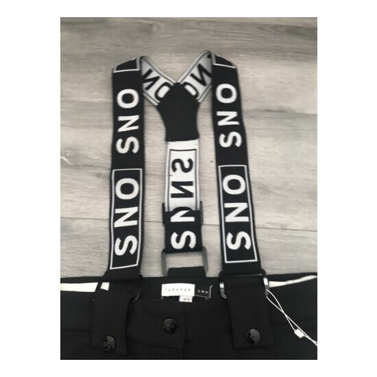 Ladies Size 16 Topshop Sno Ski Black Ski Pants Salopettes With Braces Bnwt ❤️ image {8}