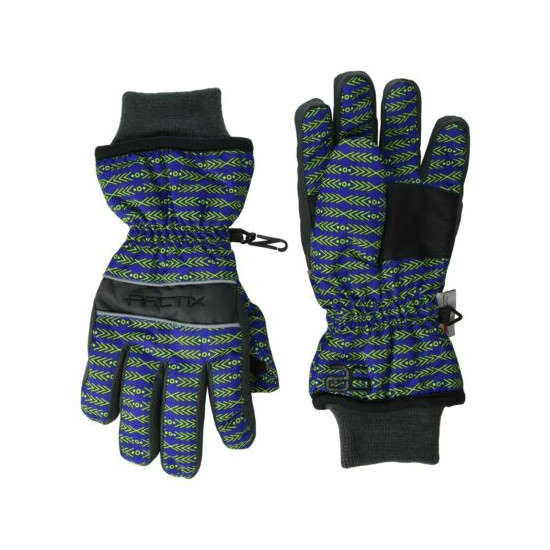 Arctix Unisex-Child Whiteout Insulated Ski Gloves Arrowhead Royal Blue/Lime image {1}