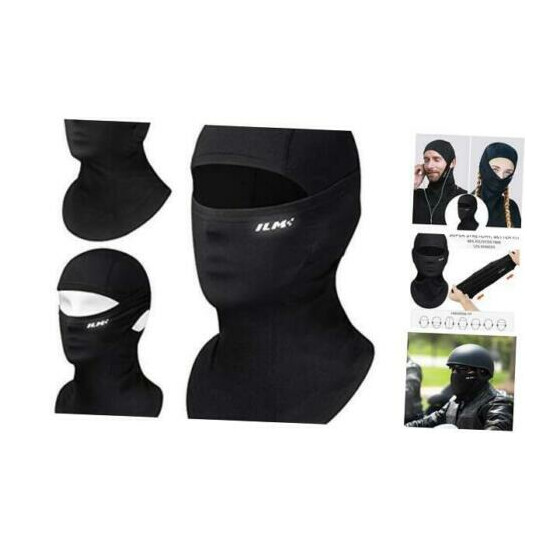  Motorcycle Balaclava Face Mask for Ski Snowboard Cycling One Size Adult Black image {1}
