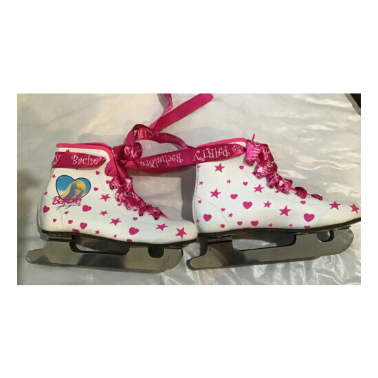 Vintage 1997 Barbie For Girls Ice Skates White & Pink Size 13 Thumb {1}