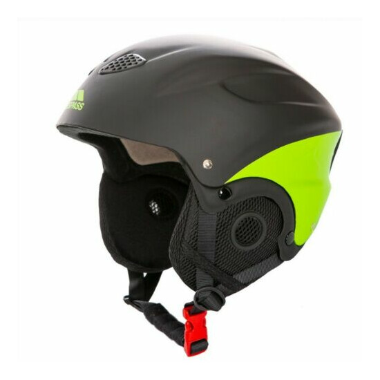 Adults Trespass Skyhigh Ski Helmet Black/Green image {1}