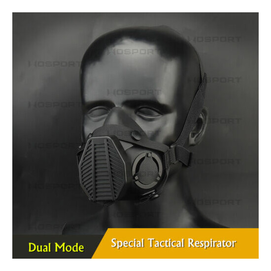 Tactical Breather Mask Special Respirator Airsoft Headwear Dual Mode Half Mask image {1}