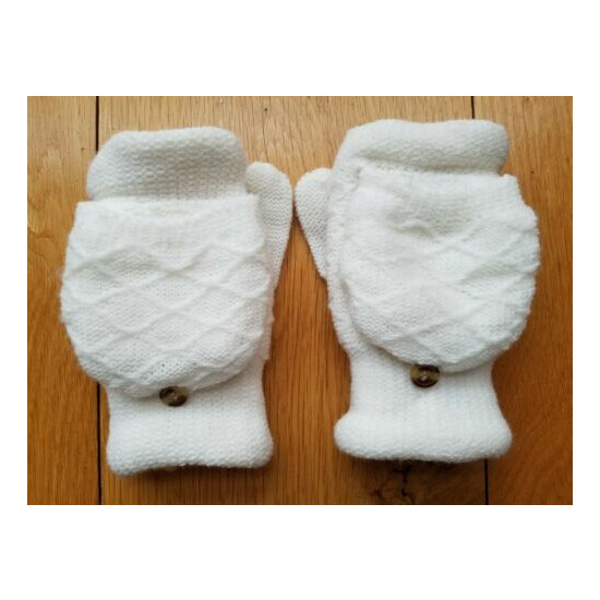 Sonoma Flip Top Mittens, Fleece Lining, Ivory, Cute & Cozy, Argyle Knit Pattern image {1}