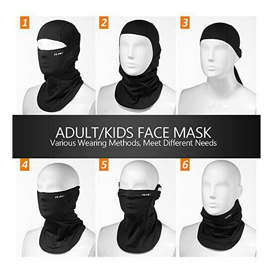  Motorcycle Balaclava Face Mask for Ski Snowboard Cycling One Size Adult Black image {7}