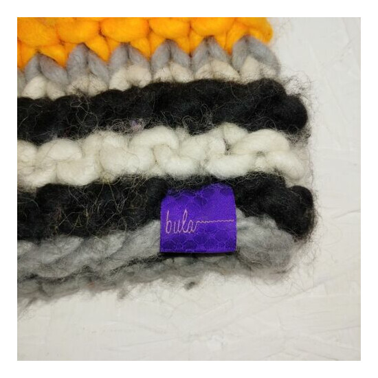 Bula Beanie Hat winter snow Funky wool gaper toque knit image {2}