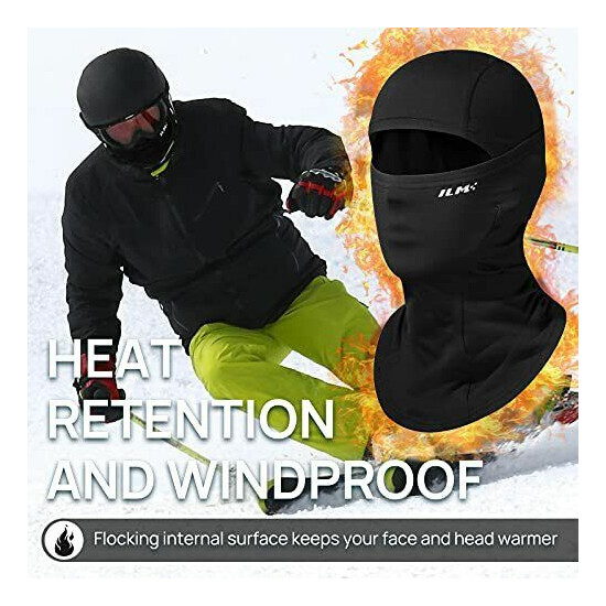  Motorcycle Balaclava Face Mask for Ski Snowboard Cycling One Size Adult Black image {6}