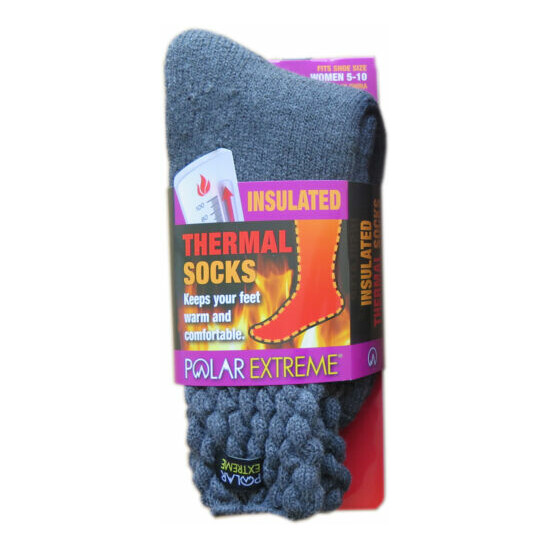 Polar Extreme Thermal Extra Heavy Solid Marled Knit Top Socks Matching 2-Packs image {3}