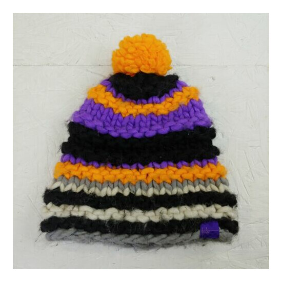 Bula Beanie Hat winter snow Funky wool gaper toque knit image {1}