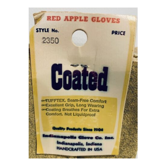 Vintage Indianapolis Glove Company Red Apple Gloves Tufftex NOS Workshop Gloves image {3}
