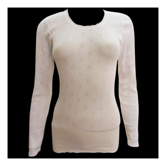 NEW WOMEN LADIES THERMAL ROUND NECK WARM VESTS PLUS TOP LONG SLEEVED SIZE X / L Thumb {1}