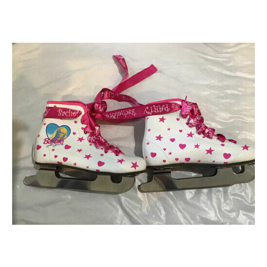 Vintage 1997 Barbie For Girls Ice Skates White & Pink Size 13 Thumb {3}