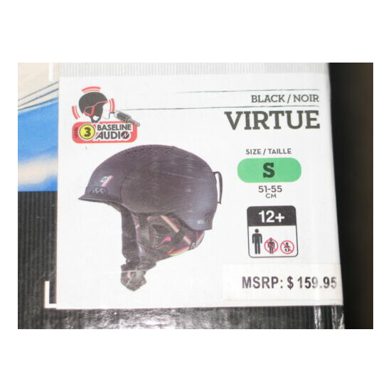 K2 Women's Virtue Helmet Black, Small.(51-55cm) with Audio Sistem .NEW Thumb {3}