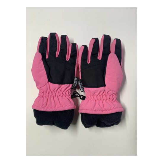 L L Bean Thinsulate 150g Insulated Waterproof Pink Kids M Youth Ski Gloves image {4}