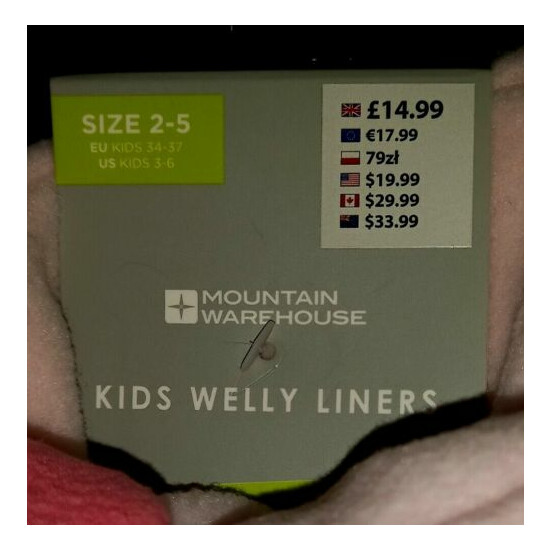 New Mountain Warehouse Kids Animal Wellie Liners Pink UK 2-5 image {4}